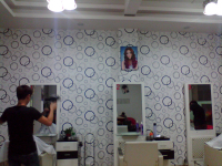 特价自粘PVC墙纸 个性美容美发理发店装修即时贴墙壁纸◆圈10米卷