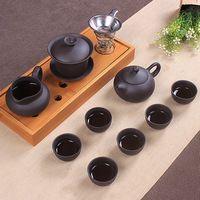 紫砂茶具 陶瓷功夫茶具套装整套茶杯盖碗茶壶冰裂汝窑特价包邮