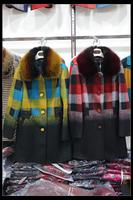 鹤满鱼AB021正品2015冬季新款品牌中老年毛领呢子上衣外套妈妈装