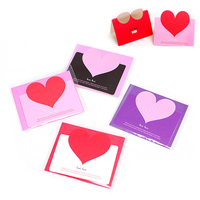 送情侣卡片 简约创意爱心卡片 折叠带信封 4色现货批发