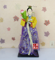 韩国工艺品 韩式绢人娃娃 12寸手工摆件 韩国人偶娟人送人礼品