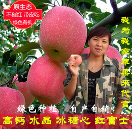 陕西洛川红富士苹果水果新鲜绿色甜脆10斤批发特价包邮胜山东烟台