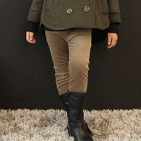 韩国2015童装秋冬装新款女童休闲裤纯棉灯芯绒加绒儿童修身长裤子