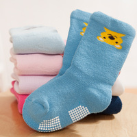 婴儿袜秋冬季加厚保暖纯棉卡通防滑男女儿童袜宝宝袜中筒袜1-3岁