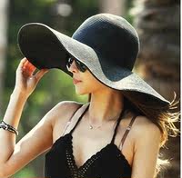 巴拿马女夏天士帽子大草帽沙滩帽大沿帽大檐帽遮阳帽太阳帽可折叠