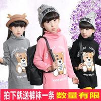 童装女童秋冬装2015新款韩版儿童纯棉中长款卫衣可爱加厚上衣外套