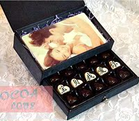 定制diy创意 刻字 照片巧克力礼盒 纪念日生日礼物送老婆老公包邮