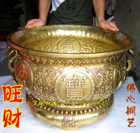 聚宝盆 特大号纯铜龙如意聚宝盆 铜香炉风水铜器工艺品摆件56厘米