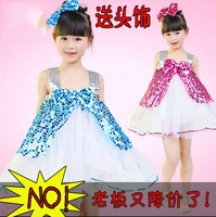六一儿童节幼儿蝴蝶结纱裙表演出服装女童亮片舞蹈裙蓬蓬公主纱裙