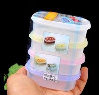 包邮日本进口迷你4个装小保鲜酱料盒微型收纳盒可微波宝宝辅食盒
