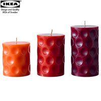 宜家IKEA比芬利香味块状蜡烛3件套 多色可选香薰浪漫生日彩色蜡烛