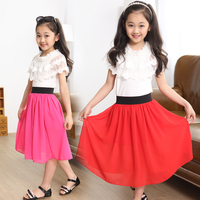 女童连衣裙2015夏季韩国套装雪纺裙子儿童短袖套裙宝宝公主裙3岁