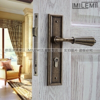 正品德国米莱米仿古铜房门锁美欧式室内门锁卧室门锁纯铜锁芯具