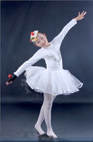 六一最新款公主蓬蓬裙舞台表演服丹顶鹤实物图白色儿童舞蹈服新品