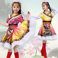 六一儿童少数民族演出服幼儿园演出服装藏族水袖舞蹈女童表演服饰
