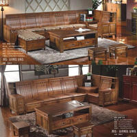 爆卖！高档香樟木沙发全实木现代中式自由组合沙发转角沙发大储物