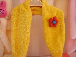 可爱糖果色宝宝围巾 卡通珊瑚绒小花朵围巾 儿童保暖围巾批发