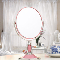 台式化妆镜 欧式镜子双面梳妆镜 便携结婚公主镜 3倍高清放大台镜