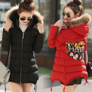 2015女装冬装外套潮韩版棉衣女中长款修身加厚棉袄不规则下摆棉服