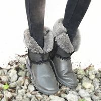 LumpingCorpse澳洲羊皮毛一体雪地靴冬季中筒女靴子加厚保暖防滑