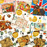 日本MW新款贴纸包 梦幻星宿马戏团动物俄罗斯娃娃手帐贴画 70枚入