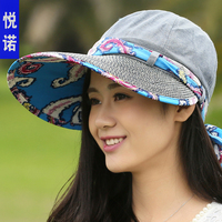帽子女夏天太阳帽韩版潮折叠出游遮阳帽 防紫外线大沿防晒沙滩帽