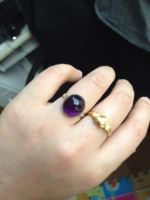 天然乌拉圭紫水晶纯净体戒指 13圈可改 特价处理 实物艳紫