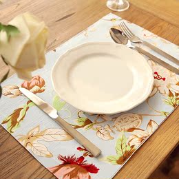 2016新品帆布 高档美式西餐布艺餐垫 北欧风印花帆布餐垫隔热桌垫