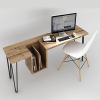 美式复古实木电脑桌简约设计师办公桌工作台长桌休闲写字台创意桌