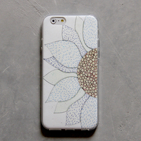 木与石 原创手绘 iphone5/5s/6手机壳 硅胶磨砂彩绘软壳 太阳花