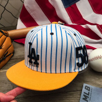 MLB专柜正品代购LA洛杉矶DODGERS道奇队明黄条纹平檐棒球帽