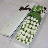 33朵白玫瑰鲜花礼盒装生日求爱表白首选广州上海北京全国鲜花速递