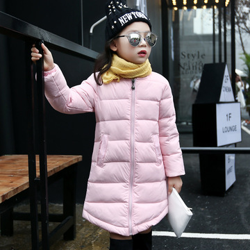反季新款2016冬季韩版新品儿长款 女童中大童装羽绒服特价包邮
