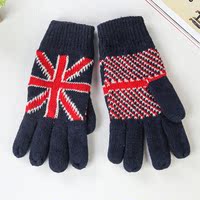 新款韩版针织手套男士秋冬季分指五指手套加厚保暖防风骑车手套