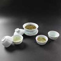 新品上市景德镇盖碗影青釉荷花荷叶造型茶具特价陶瓷自主实拍图