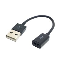 U2-276 USB公对Micro USB母转接短线延线数据线黑白双色