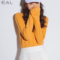 2015秋冬韩国新款纯棉纯色长袖打底衫女式T恤