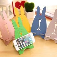 木质手机支架 越狱兔手机支架 小兔子手机底座 韩国创意支架批发