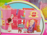 芭美儿 DIY芭比娃娃 梦幻城堡公主系列带灯光5519迷你别墅娃娃屋
