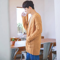 【缺一男装】韩国设计师 中长款毛衣男 秋季韩版针织衫宽松潮