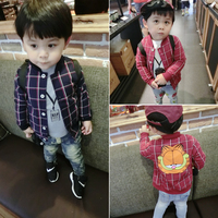 2015秋装新款儿童装 韩版小童男童格子外套休闲夹克衫1-2-3-4-5岁