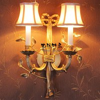 艺铜欧美式法式高档双头全铜壁灯 别墅样板房客厅卧室床头铜壁灯