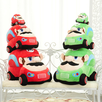 男生95麦昆小汽车模型玩具毛绒公仔抱枕 马里奥兄弟儿童生日礼物