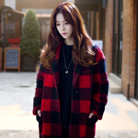 2015秋冬季新款韩版女装宽松明星同款中长款妮子大衣羊毛呢外套女
