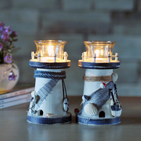 地中海风格 创意浪漫装饰摆件 复古烛台桌面装饰 烛光晚餐小灯塔