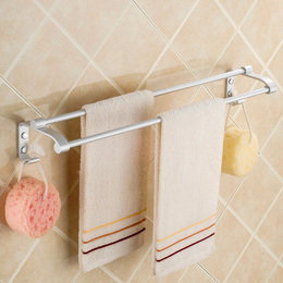 特价太空铝毛巾杆 毛巾双杆 浴室双杆 实心加厚底座毛巾架 毛巾杆