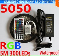 5米 灯带套装 防水RGB七彩变色软灯条 LED全彩 SMD 5050 300灯珠