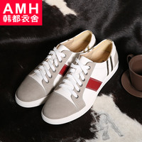 AMH韩国流行男鞋 2015春夏季拼色系带低帮鞋 平跟休闲鞋 透气板鞋