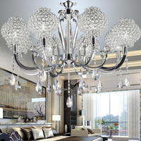 现代简约LED水晶吊灯创意大气客厅灯 欧式铁艺卧室餐厅吊灯具灯饰