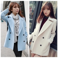 2015秋冬装新款韩版修身中长款羊毛呢风衣外套女装呢子大衣外套潮